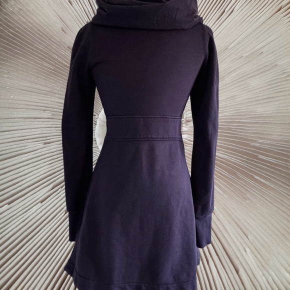 Prairie Underground Eggplant Plum Long Cloak Hoodie Zip Up Sweatshirt Size S - Picture 5 of 9